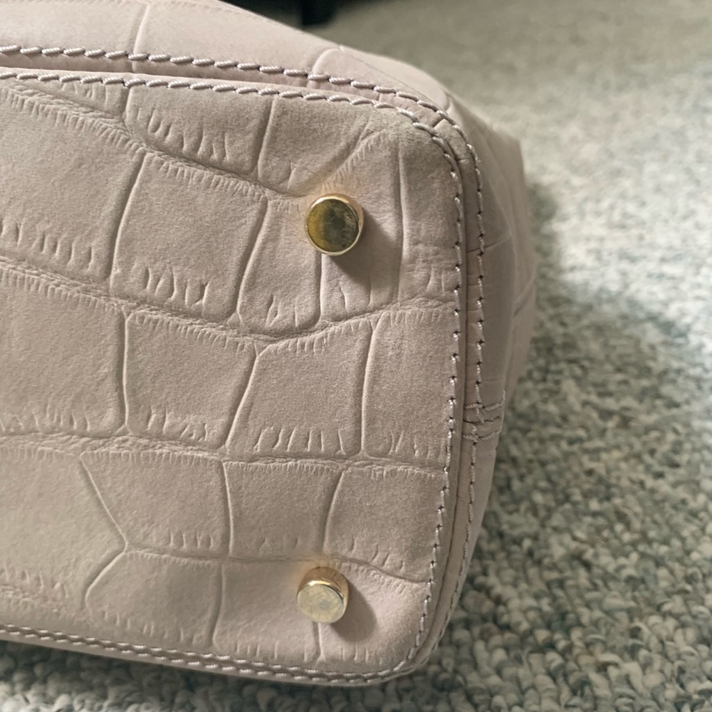 Kate Spade Kelly Anne Croc Embossed Leather Shoulder Bag Soft Taupe Blush - Picture 8 of 10
